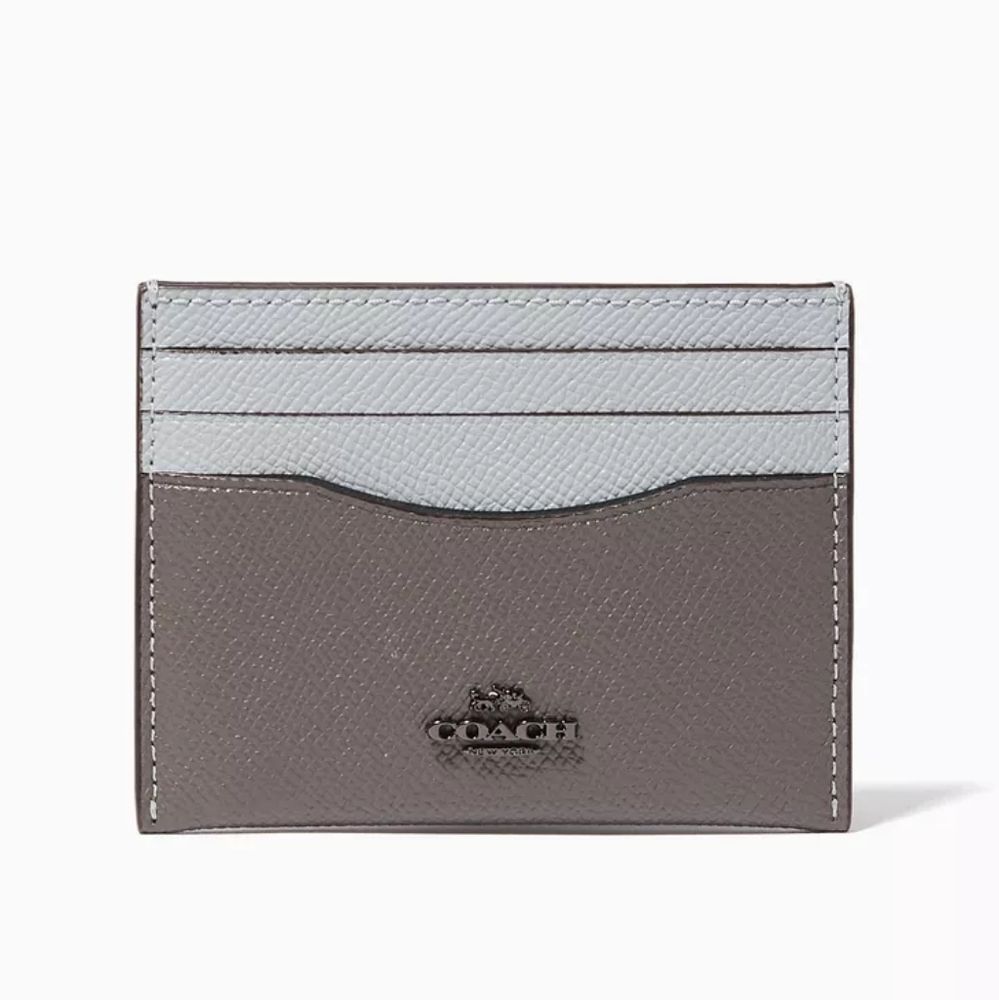 Coach Blue Heather Gray Slim ID Card Case